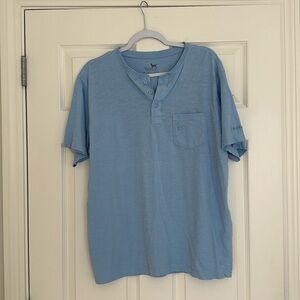 Pure Vintage Black Dog light blue henley t-shirt